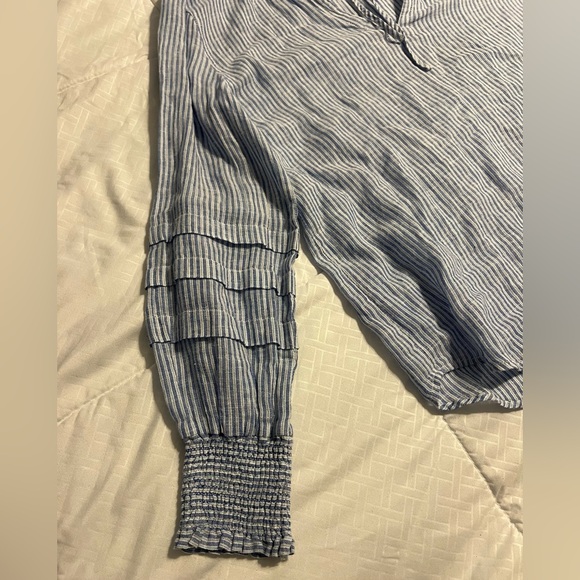 Rails $188 Caterina Top Blue White Sanibel Stripe Linen Blend Blouse Size Small - Picture 6 of 11